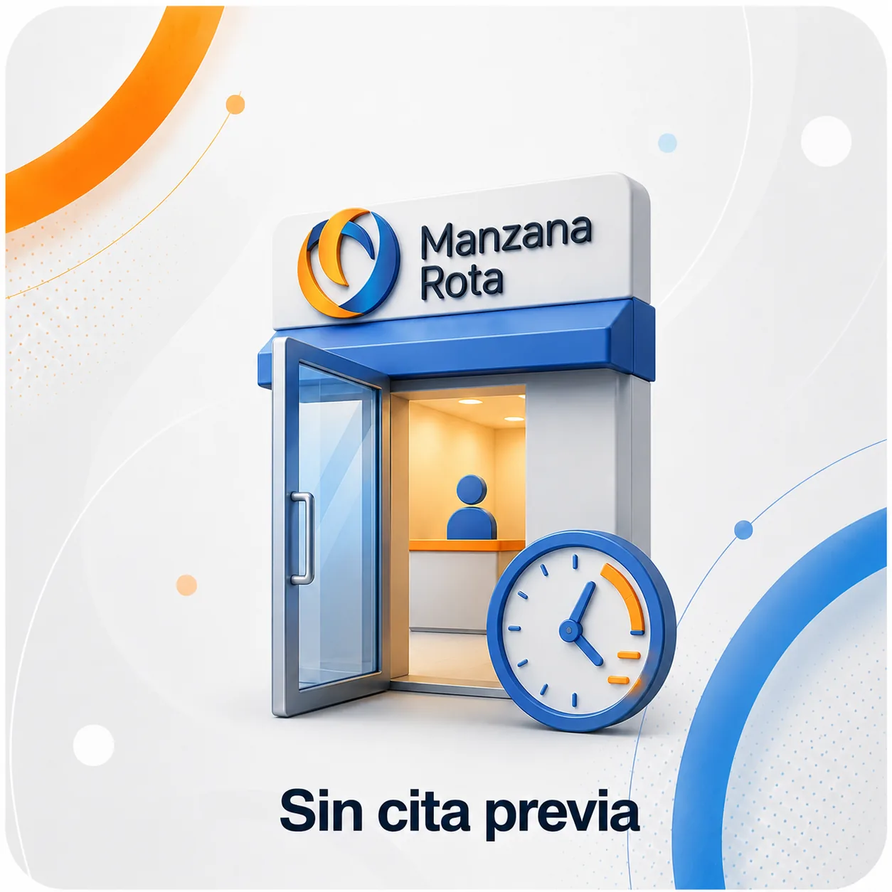Ilustración de atención sin cita previa en Manzana Rota