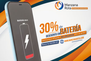 30% descuento en baterías Samsung y iPhone